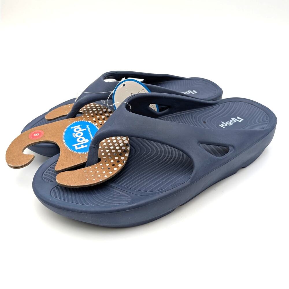 FLOOPI Blair Comfort Flip Flop Sandals Open Toe Women's Navy Size US8 EU38
